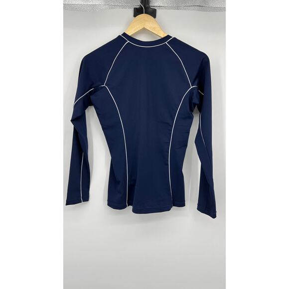 Azura Pool Surf Ryder Rash Vest Navy Blue White Trim Long Sleeve Rash Guard 6 - Picture 9 of 10